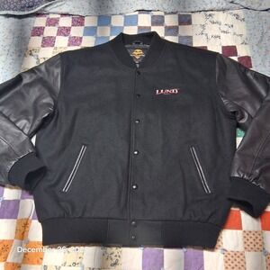 VTG Team Lund Boats Leather Wool Bomber Snap Jacket Size 2XL New Zlander